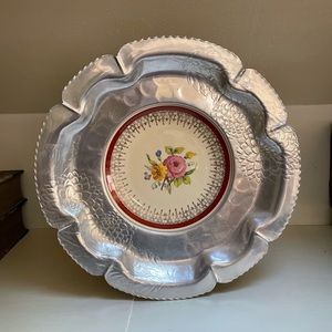 Vintage Aluminum Farber and Shelvin Plate with Paden City Pottery Center